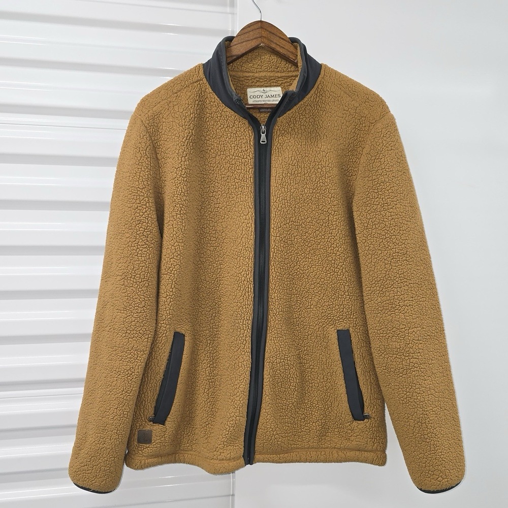 Cody James Sherpa Fleece Jacket‎ Mens Medium Brown Full Zip Western Coat